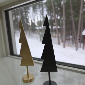 Ferm Living Gold and Black Holiday Tree Sculptures